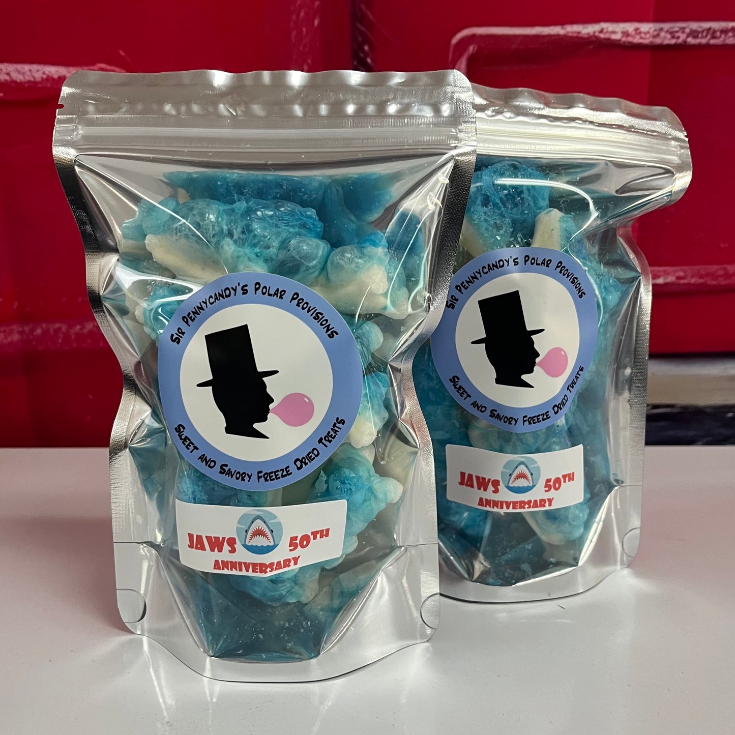 JAWS 50th Anniversary Polar Blue Raspberry Sharks